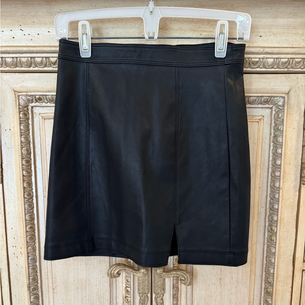 Faux leather skirt